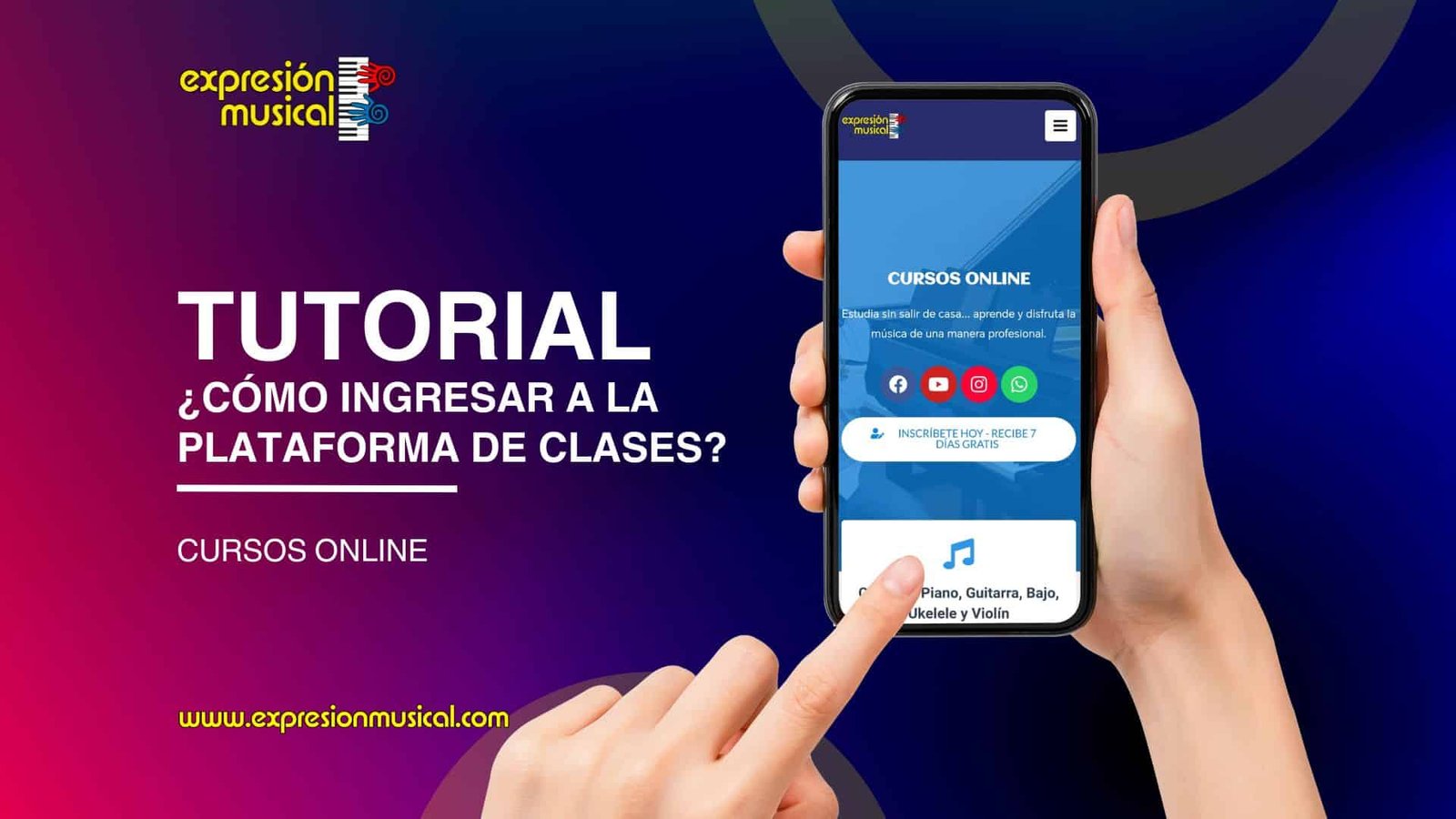 Tutorial para ingreso a la plataforma de clases - expresion musical
